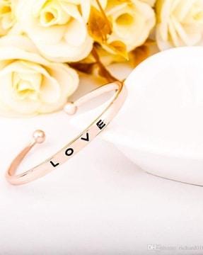 women typographic print slip-on bracelet