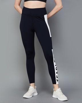 women typographic print straight fit trackpants