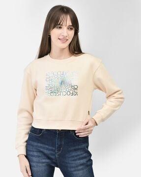 women typographic print sweatshirt