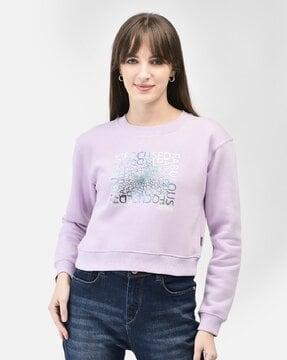 women typographic print sweatshirt