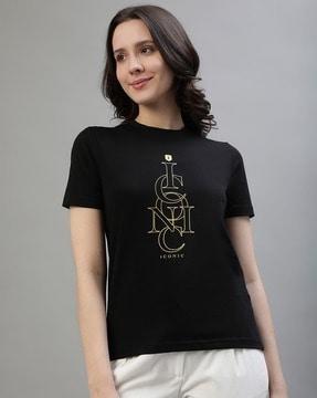 women typography cotton t-shirt