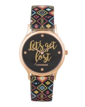 women typography print analogue watch