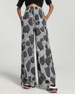 women uptown animal print wide-leg pants