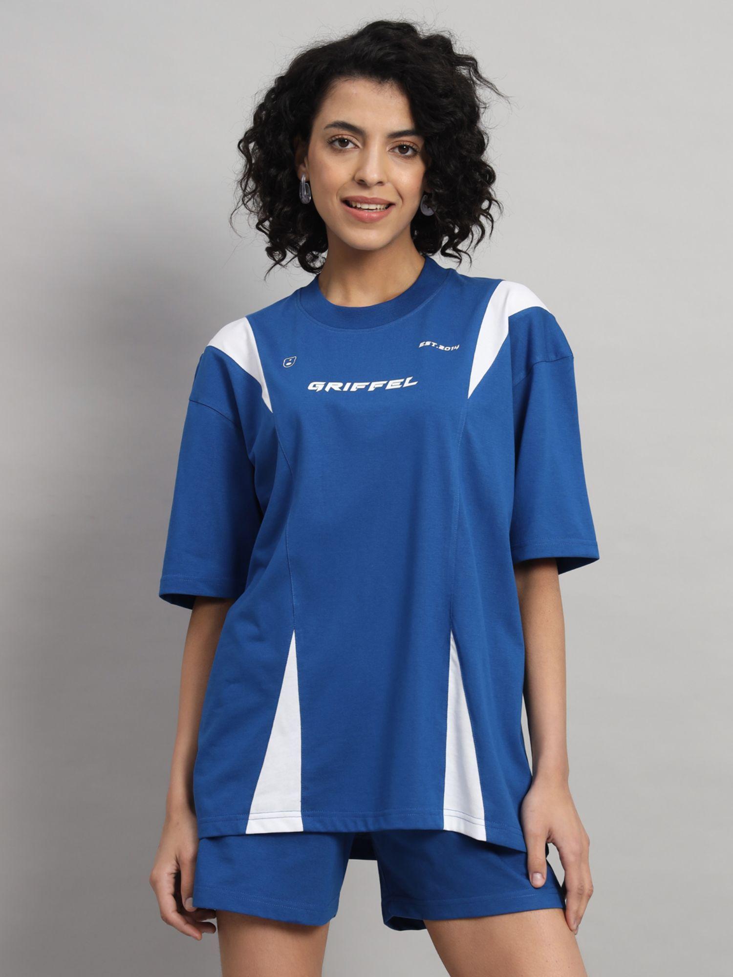 women utility oversized royal t-shirt