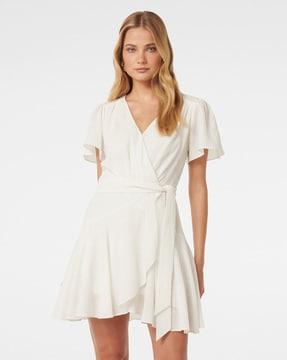 women v-neck a-line dress