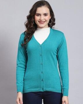 women v-neck cardigan