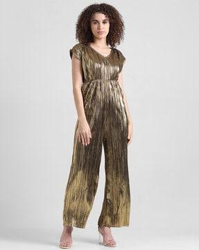 women v-neck jumpsuit