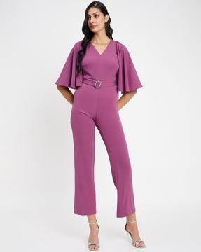 women v-neck jumpsuit