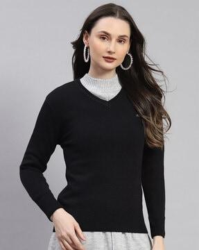 women v-neck pullover sweater