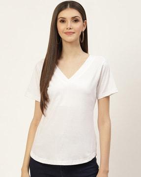 women v-neck regular fit t-shirt