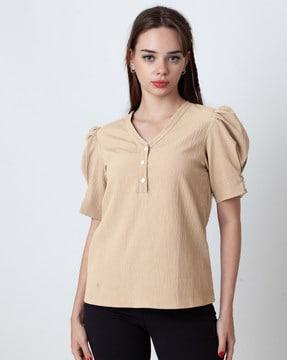 women v-neck regular fit top