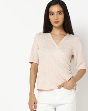 women v-neck relaxed fit top