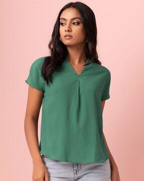 women v-neck relaxed fit top