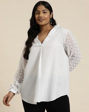 women v-neck relaxed fit top