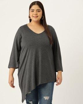 women v-neck relaxed fit top