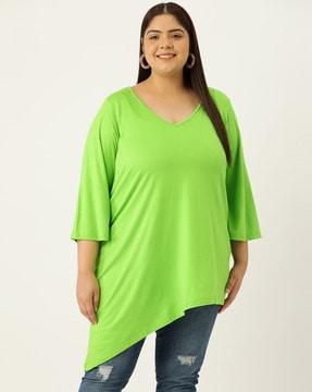 women v-neck relaxed fit top