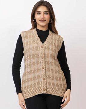 women v-neck sleeveless cardigan