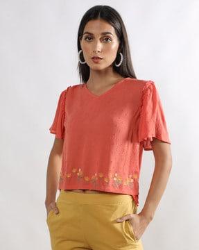 women v-neck top