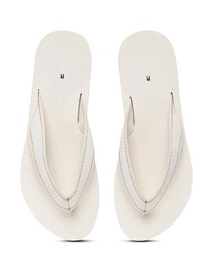 women v-strap brand print slippers