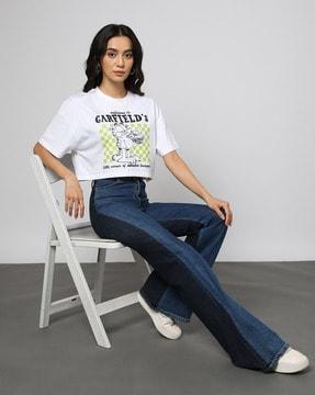 women varsity graphic print crew-neck t-shirt