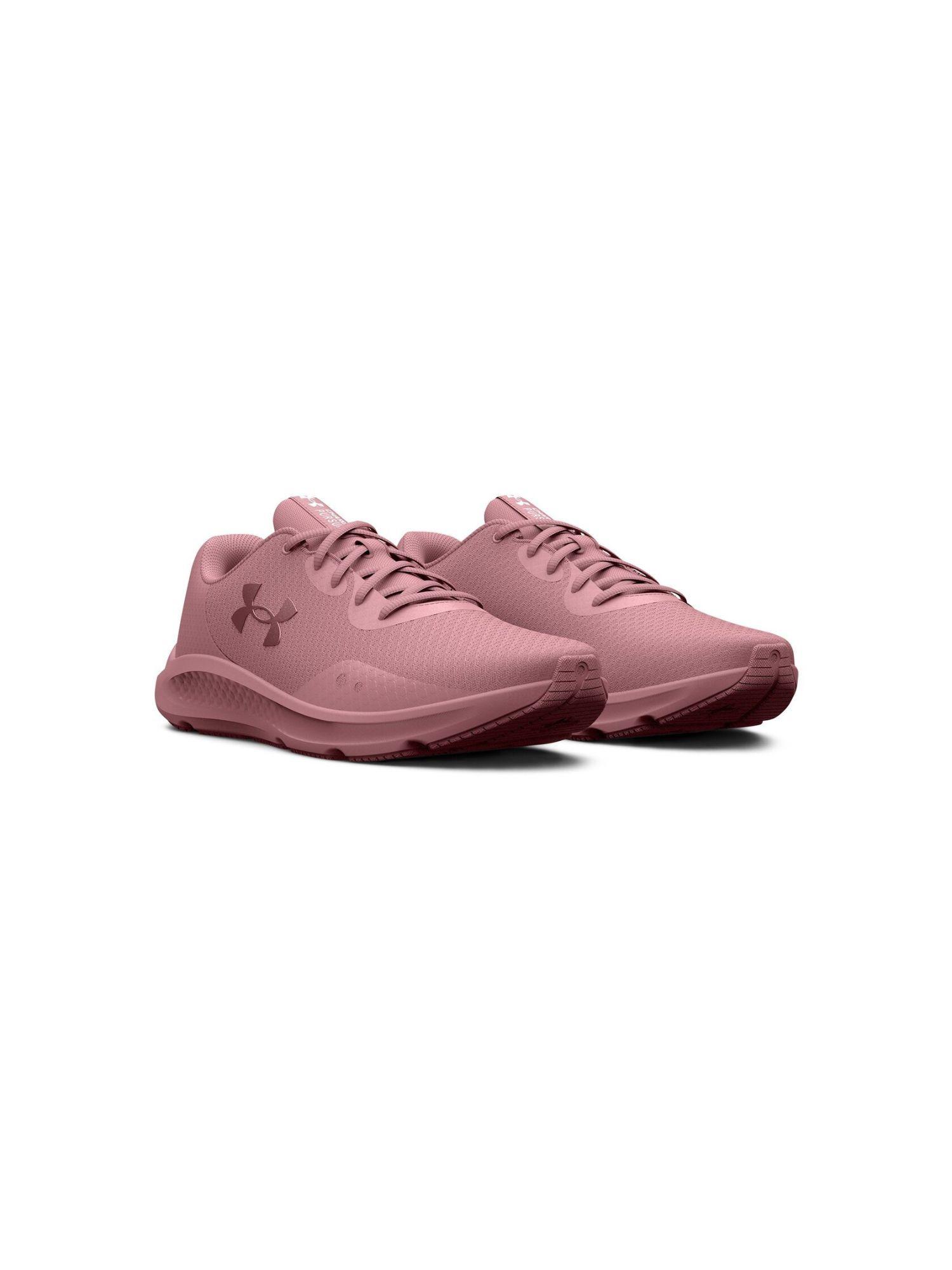 women w charged pursuit 3 pink running shoes