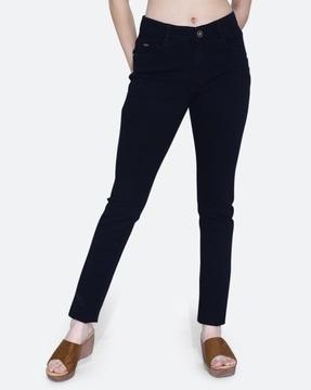 women washed skinny jeans