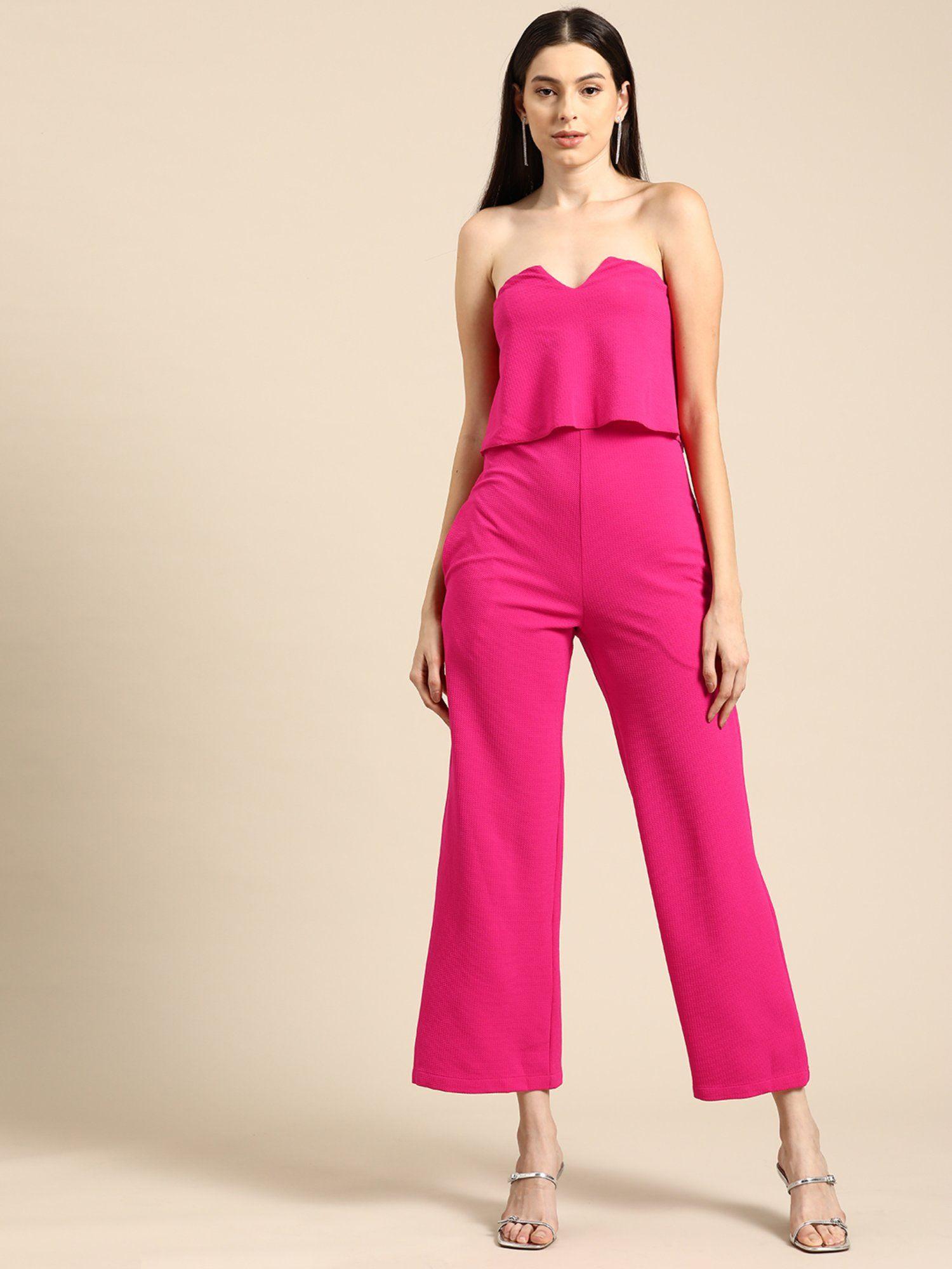 women western wear jumpsuit - pink