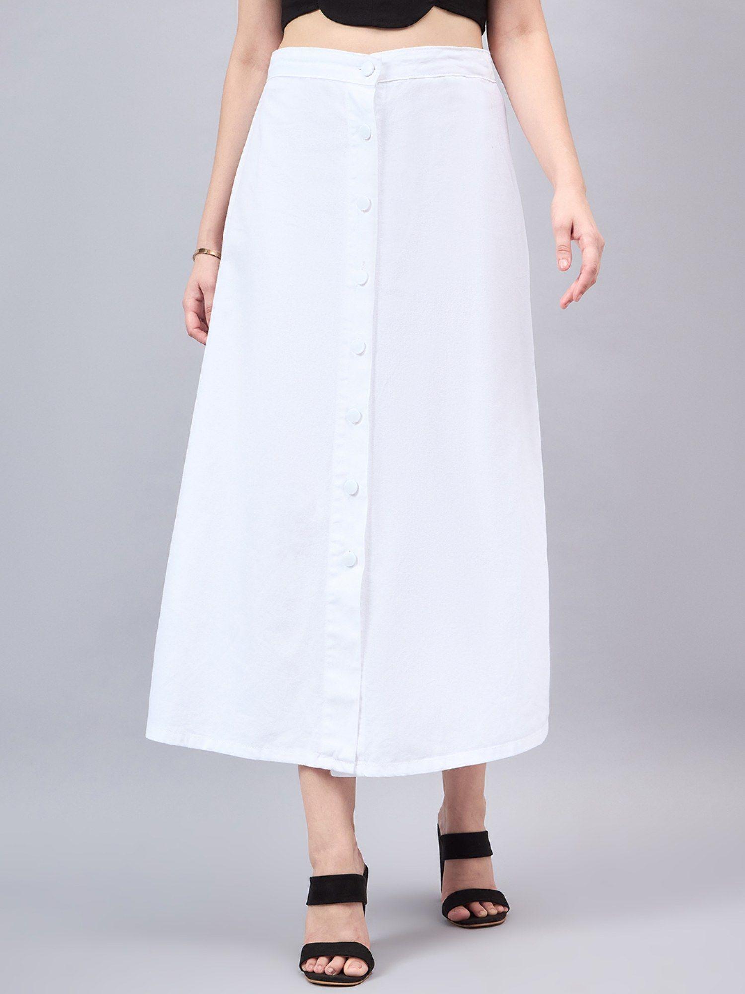 women white a-line maxi denim skirt