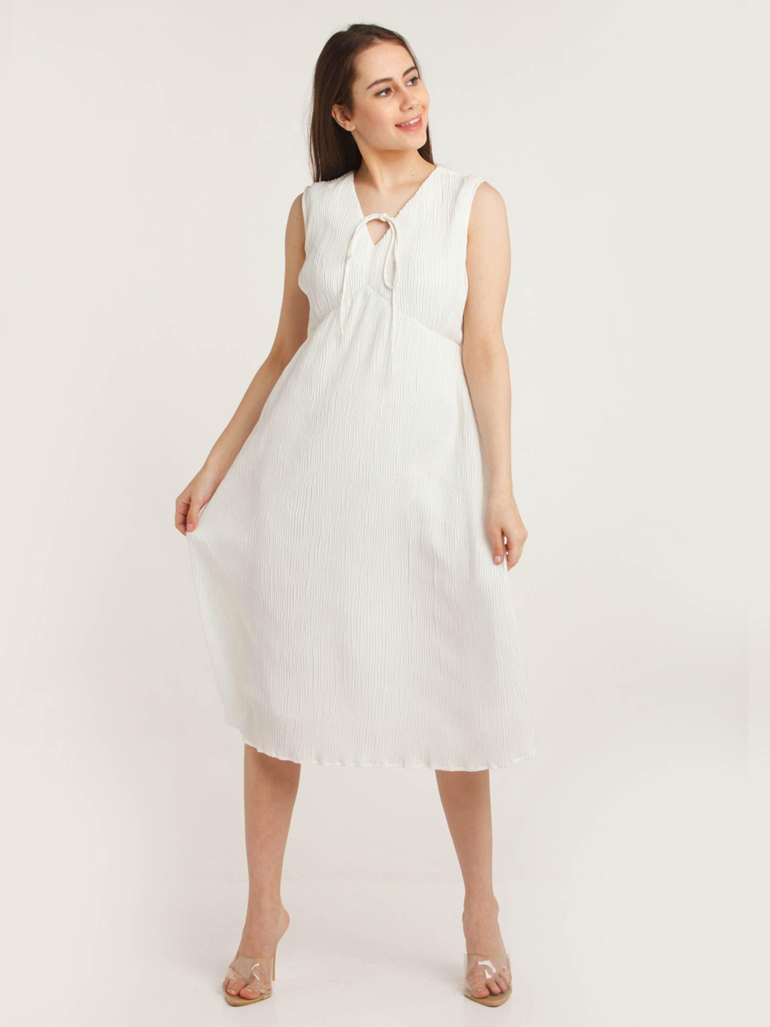 women white amyra empire line midi dress