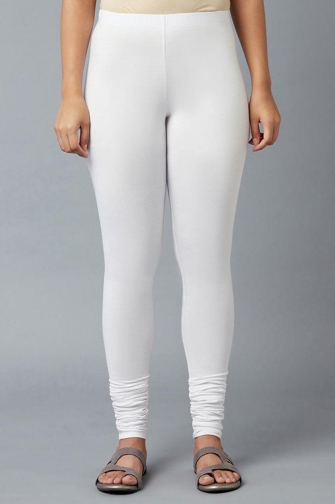 women white ankle length cotton lycra churidar