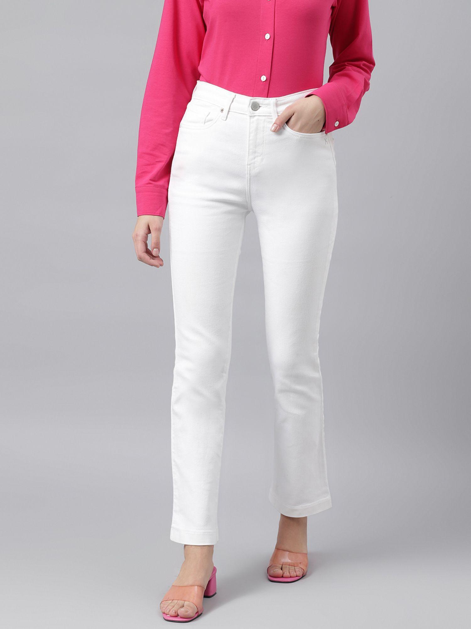 women white comfort bootcut high rise no fade stretchable jeans