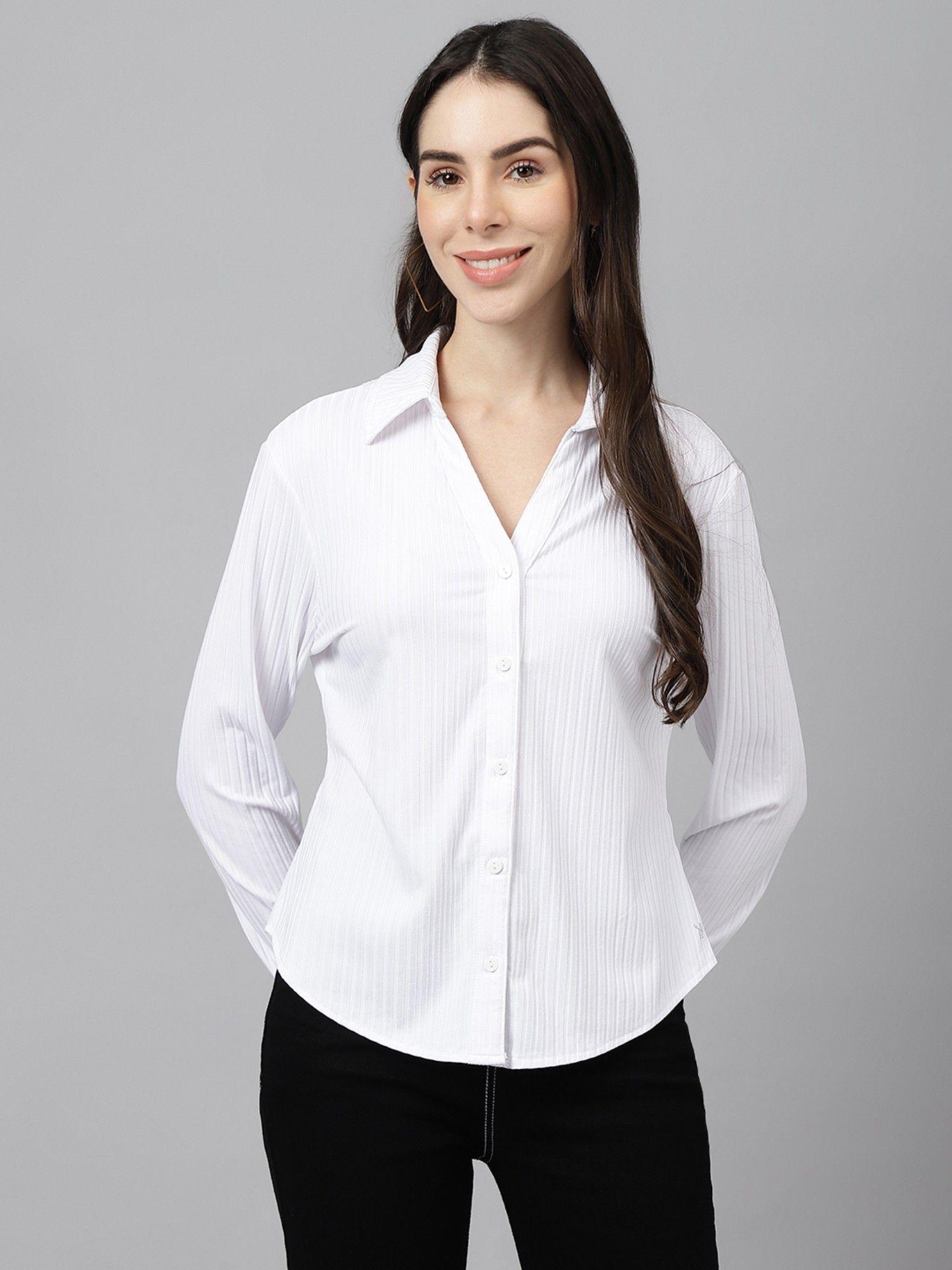 women white comfy slim fit casual shirt