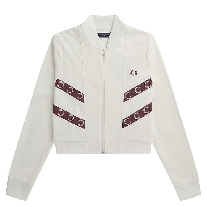 women white contrast tape detailed track jacket