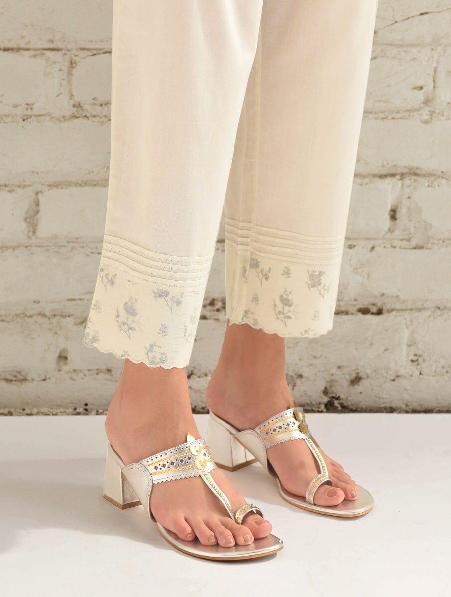 women white cotton ankle length palazzo