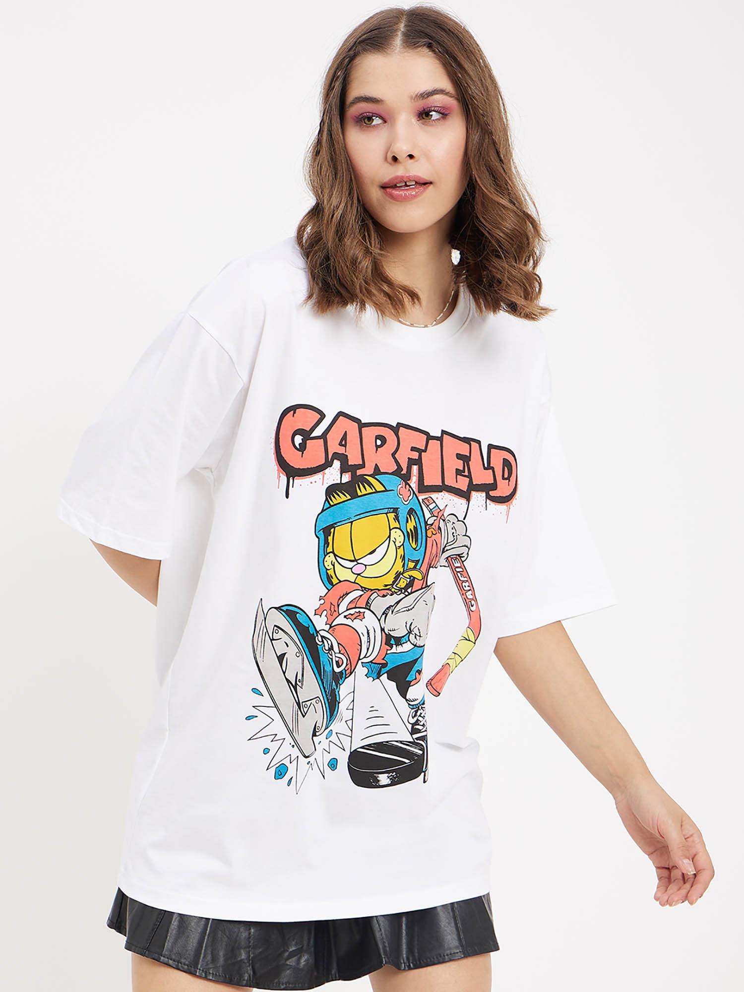 women white cotton graphic printed t-shirt