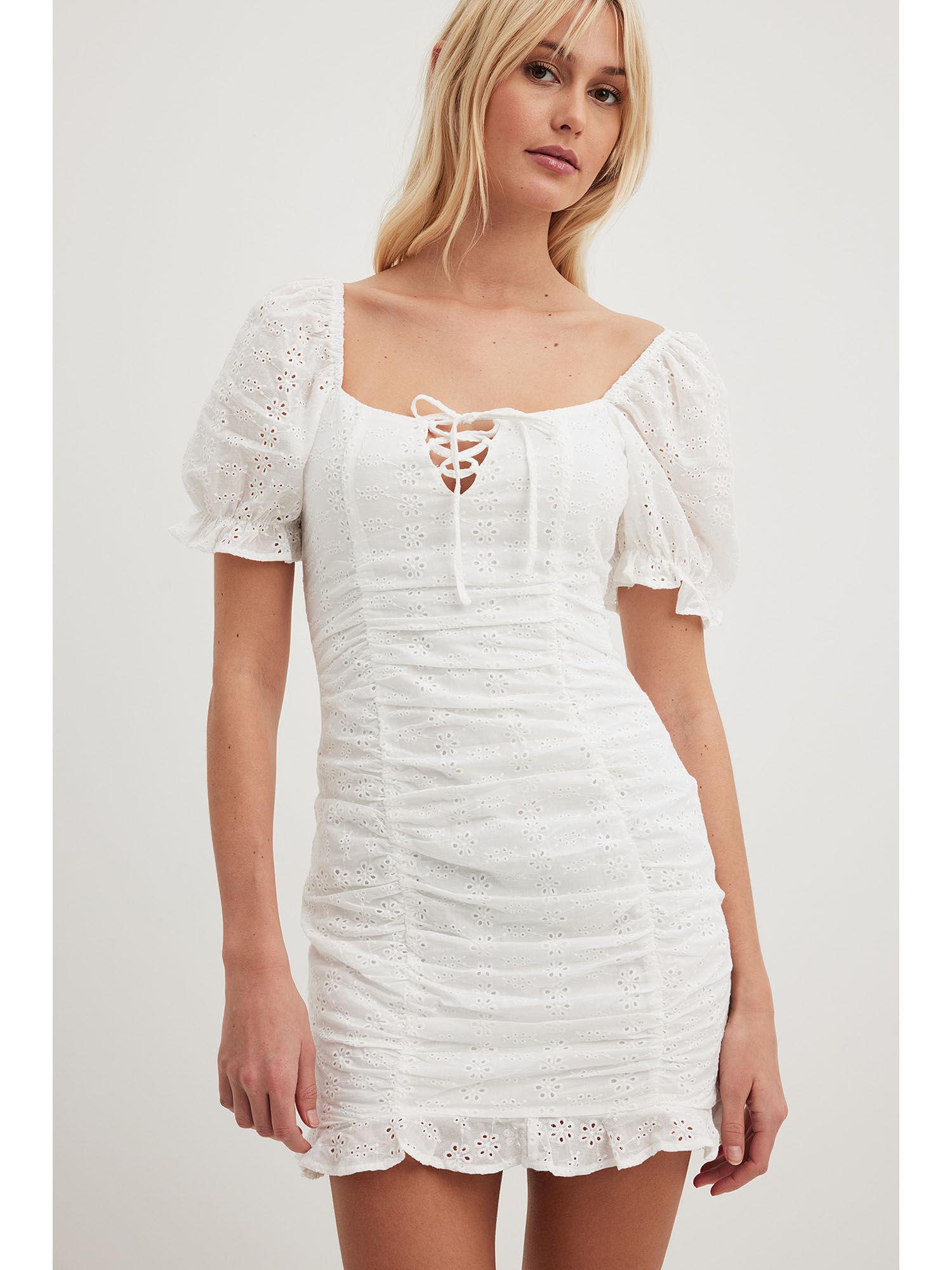 women white detailing mini dress