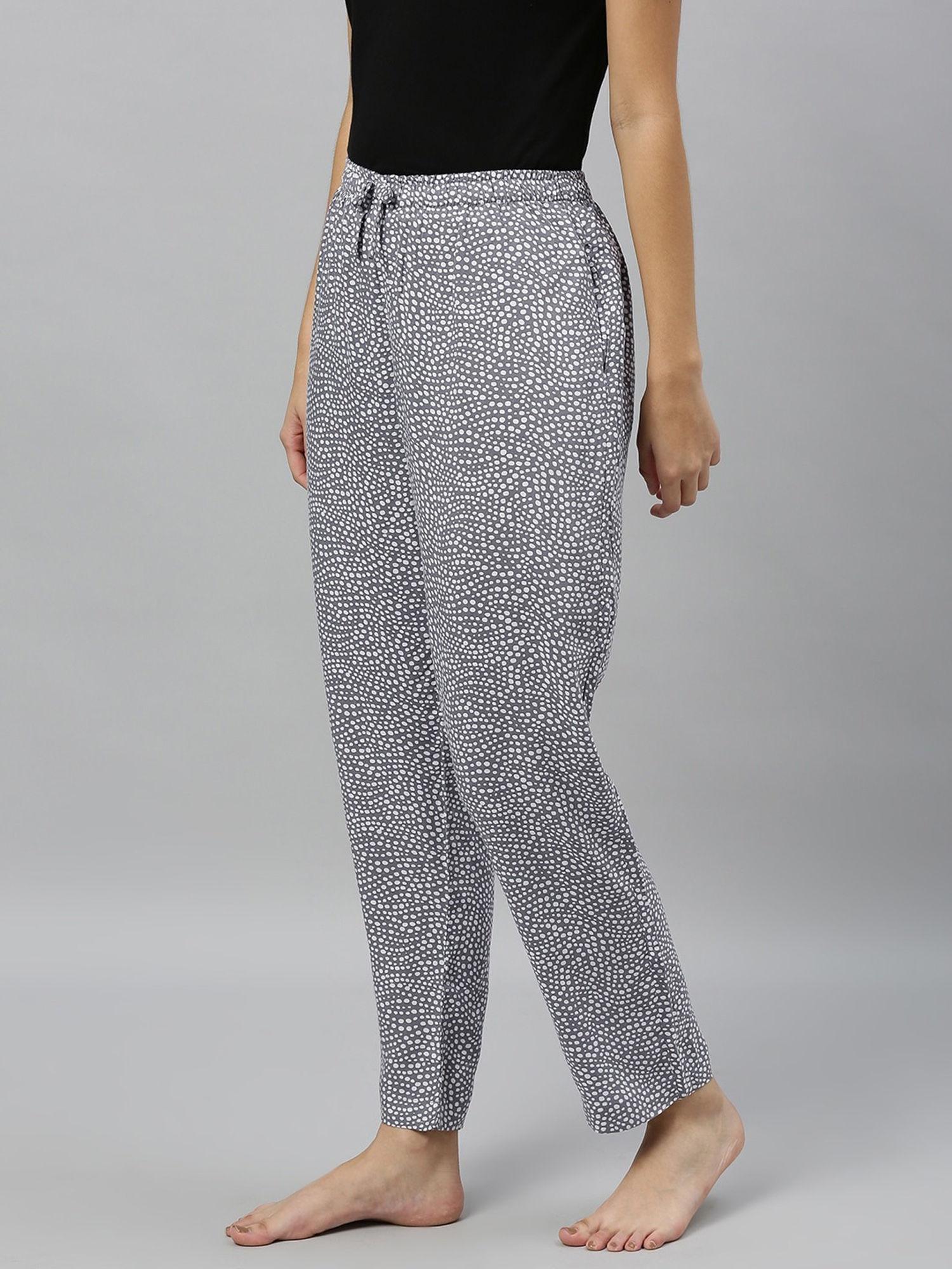 women white dots pyjama - grey