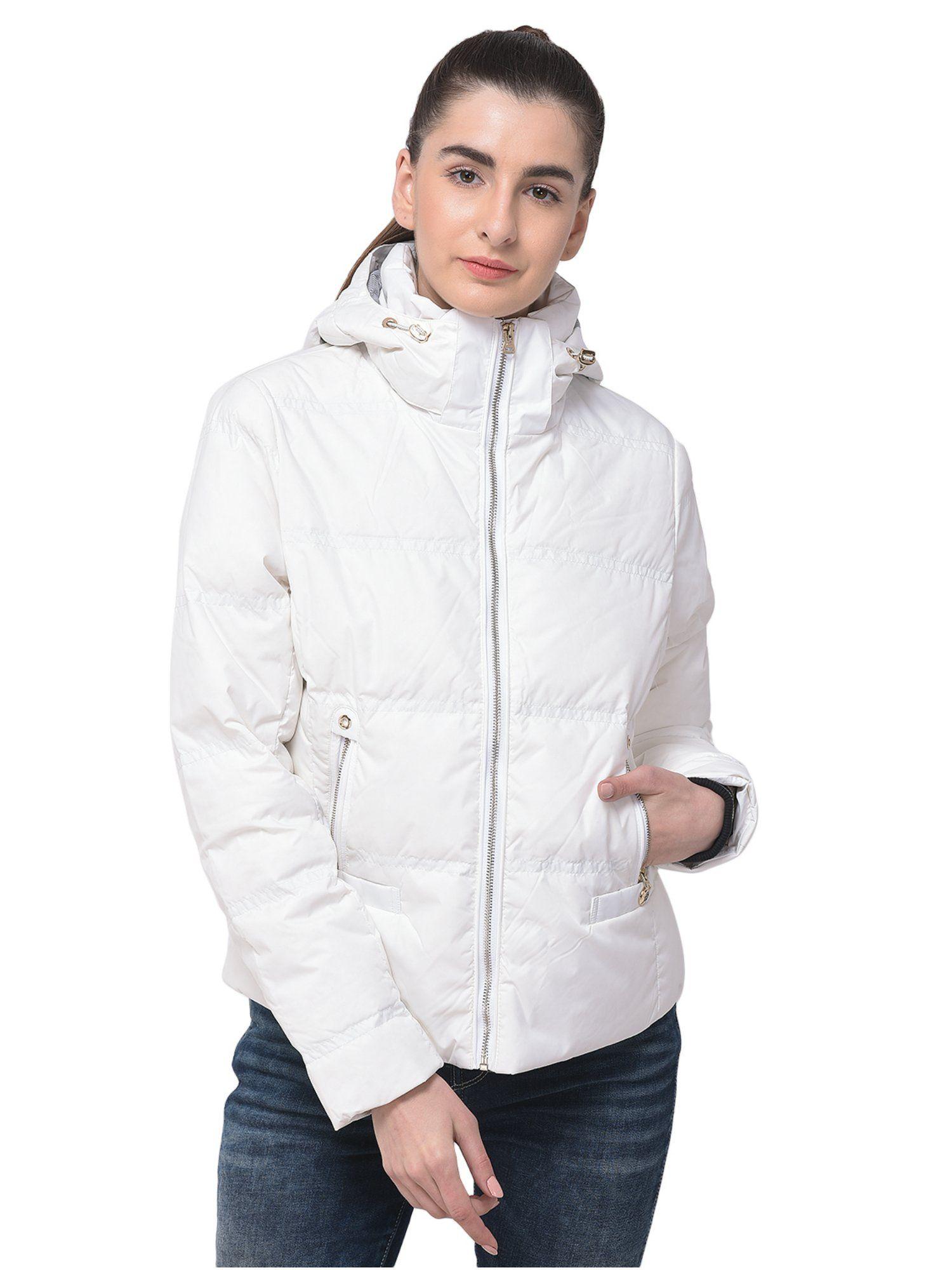 women white hooded jackets