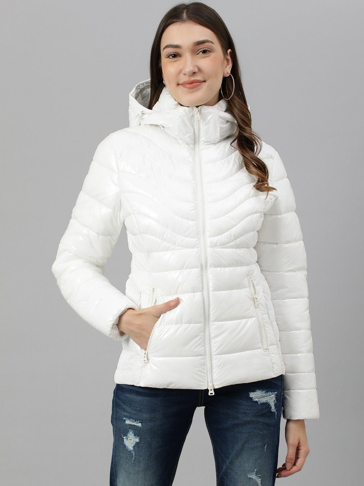 women white hooded jackets