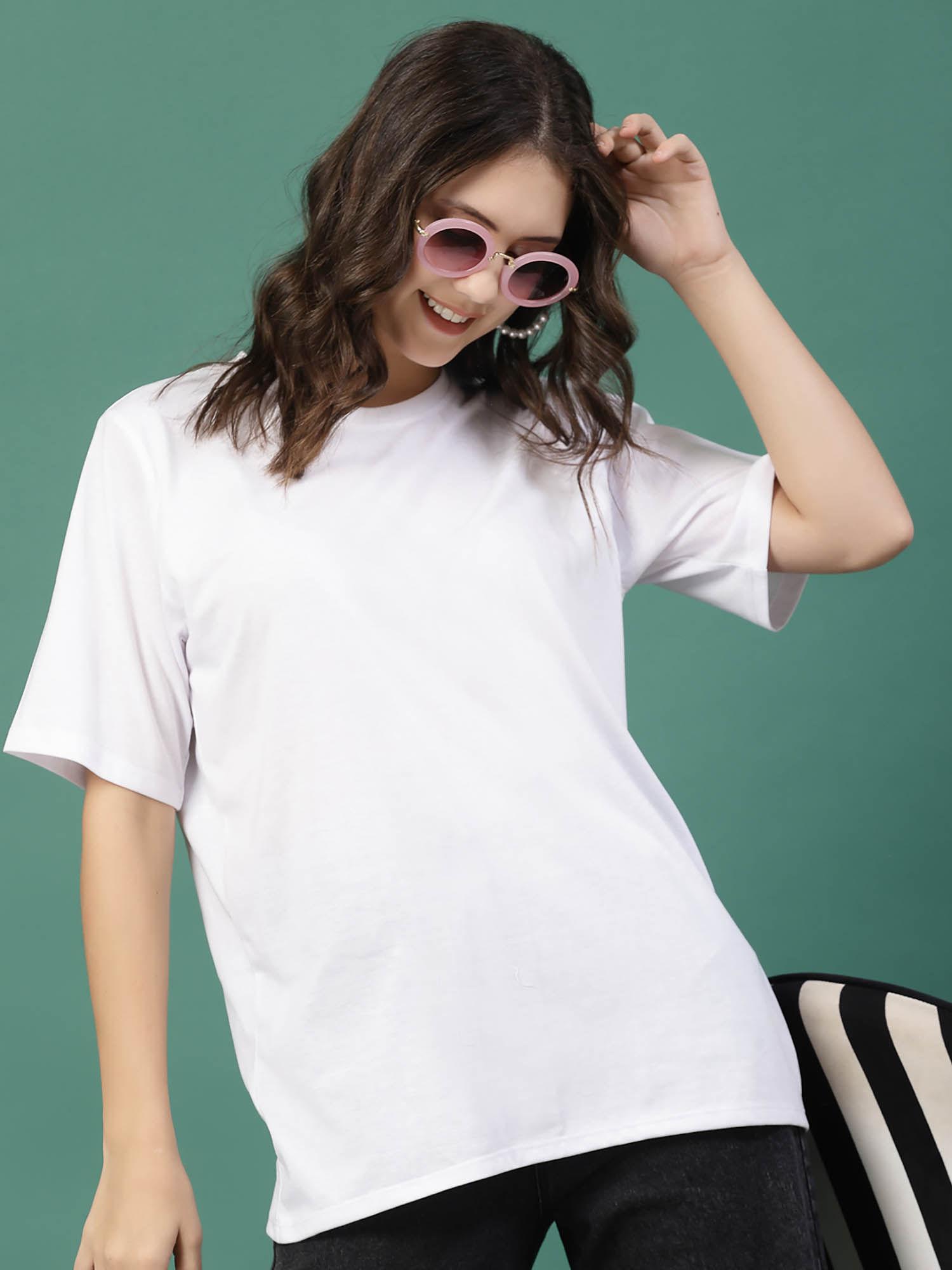 women white jersey oversized graphic t-shirt