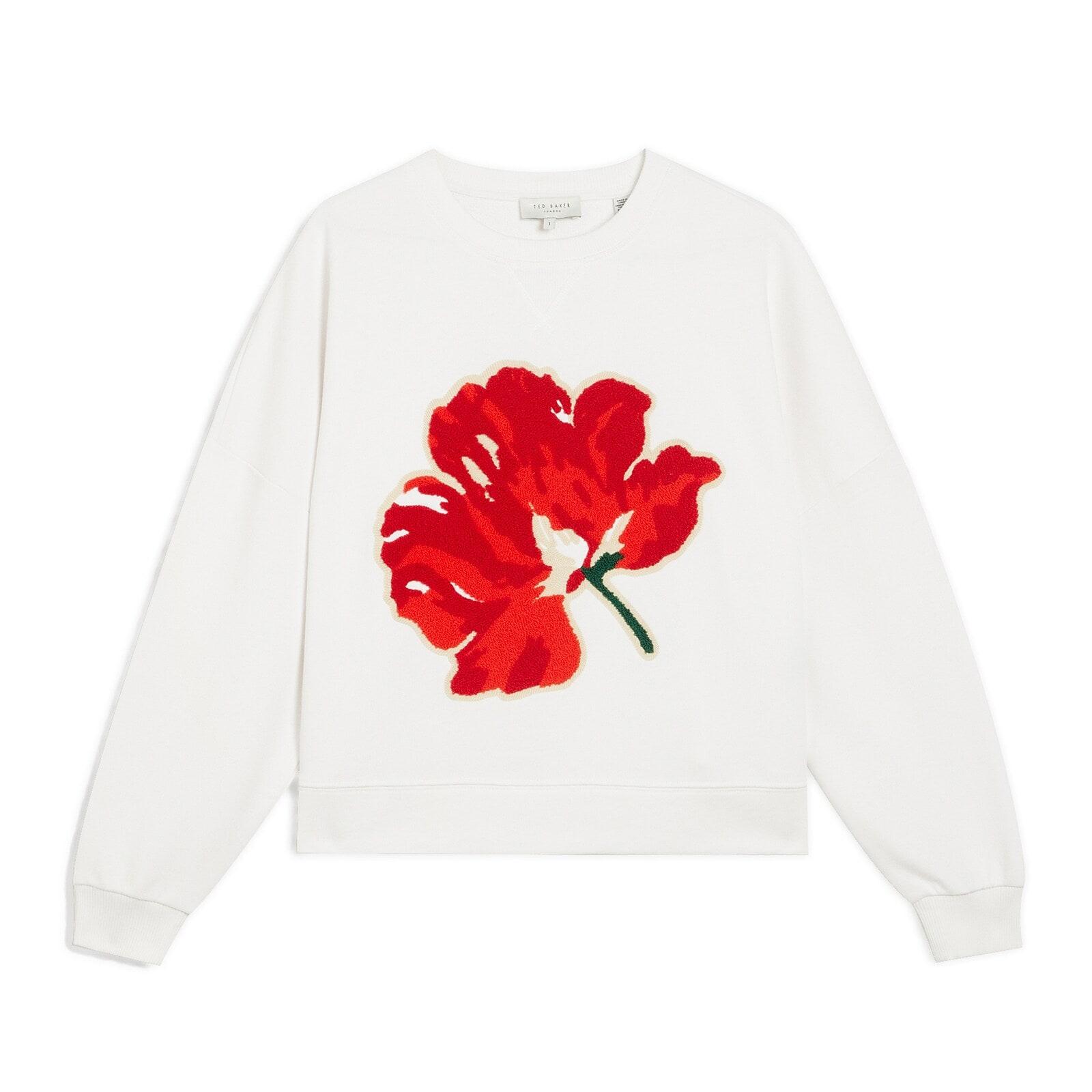 women white placement print sweatshirt