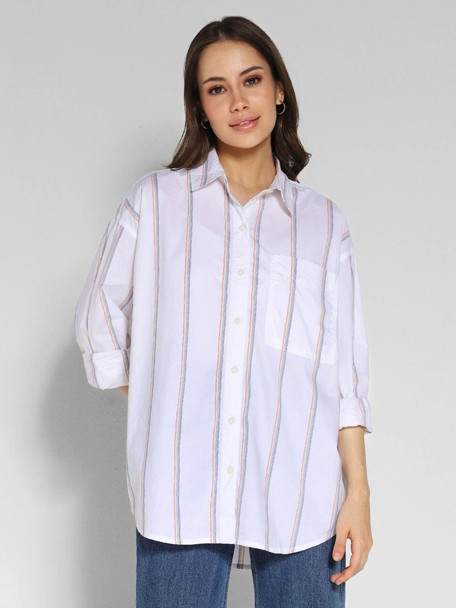 women white pride perfect button-up casual shirt