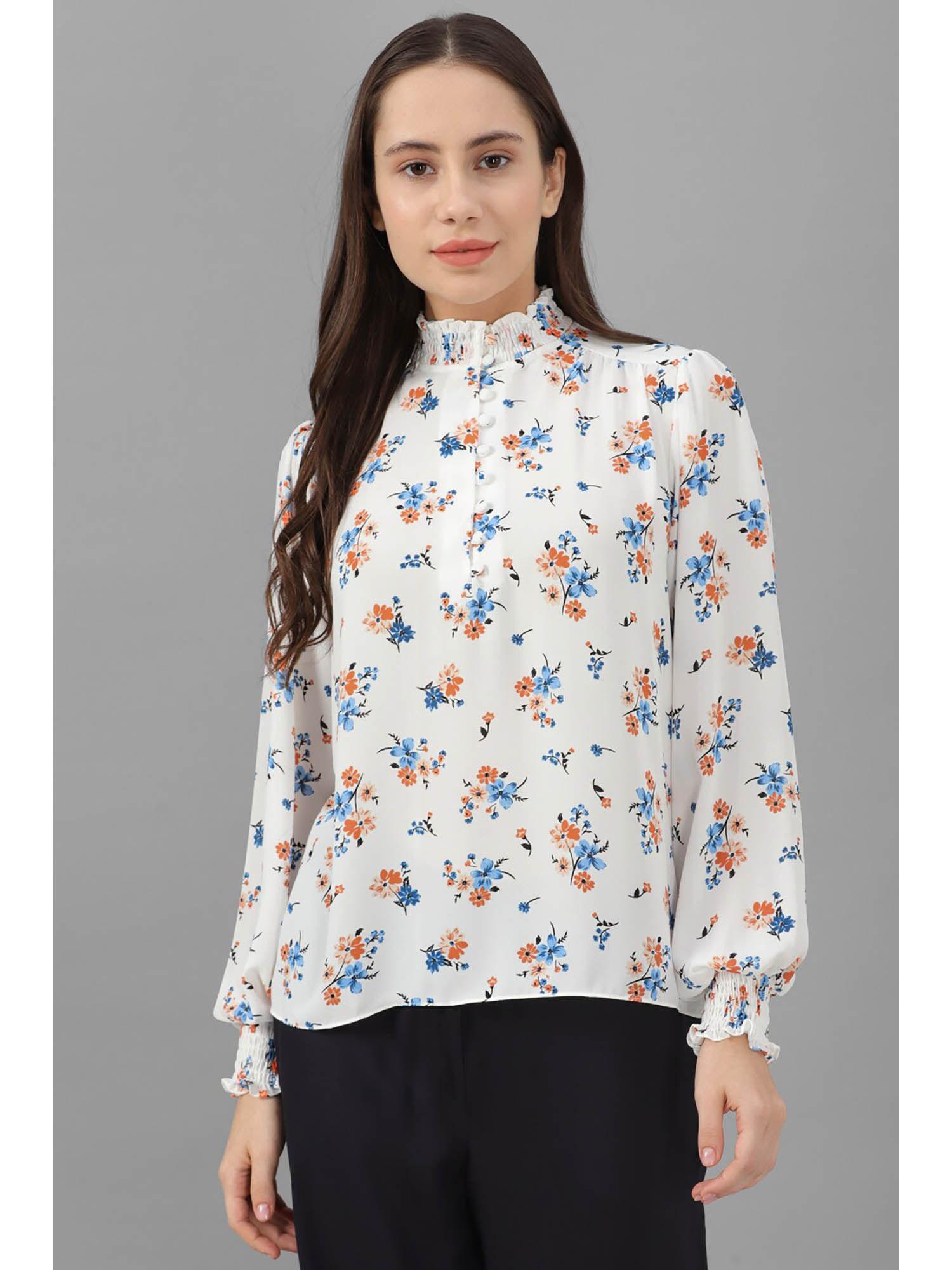 women white print casual top