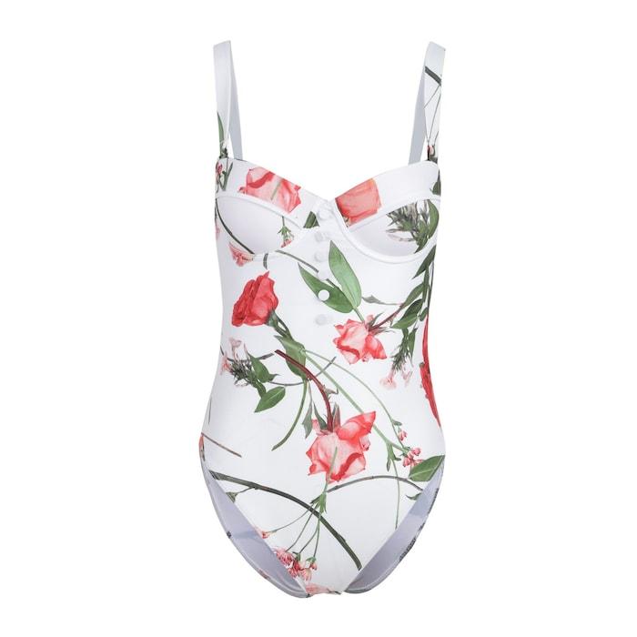 women white printed cupped swimsuit