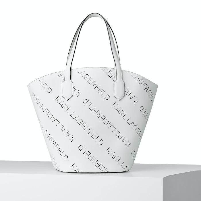 women white punched logo large tote bag