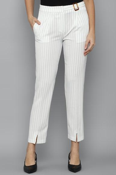women white regular fit stripe casual trousers