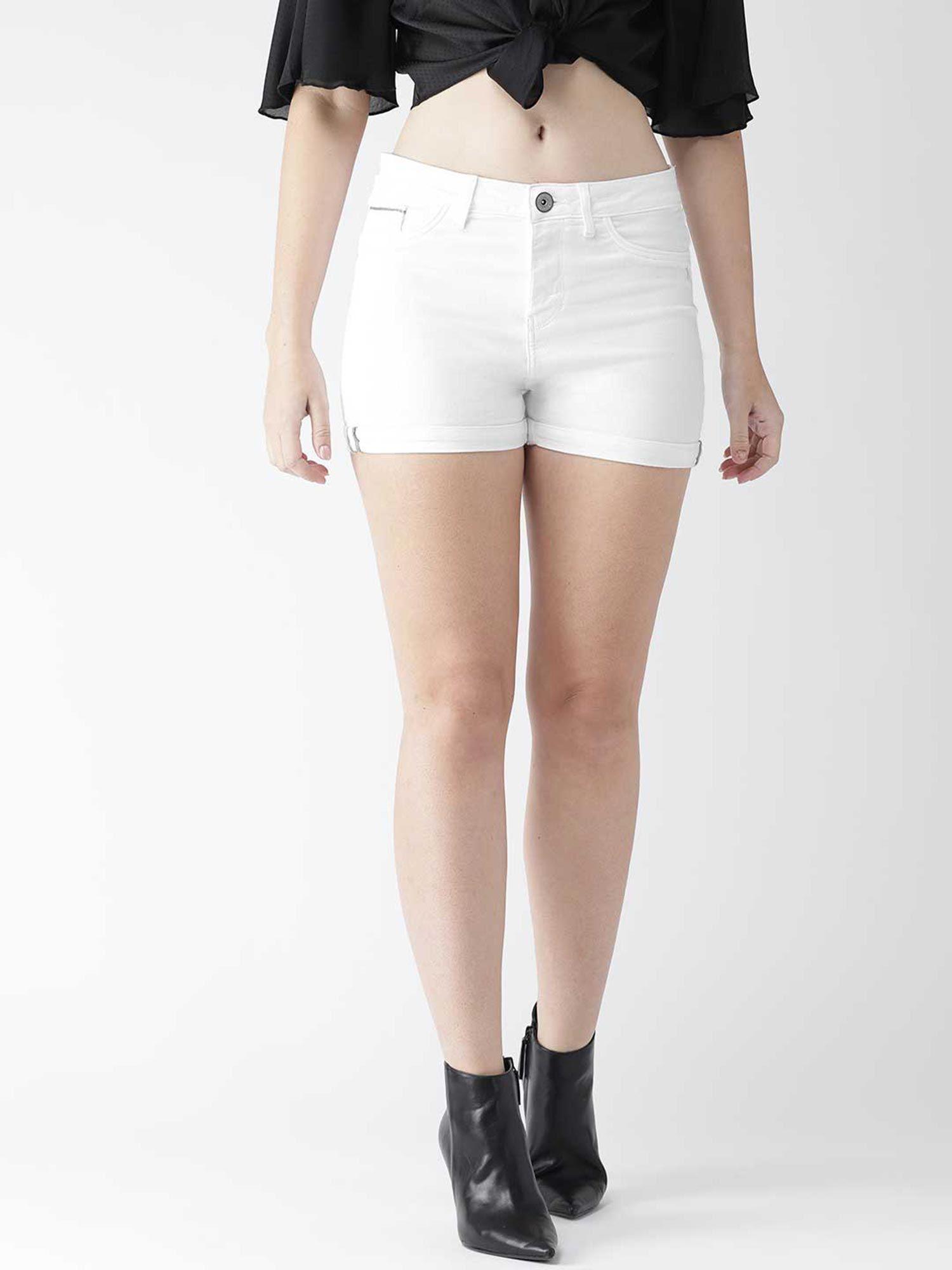 women white skinny fit denim shorts