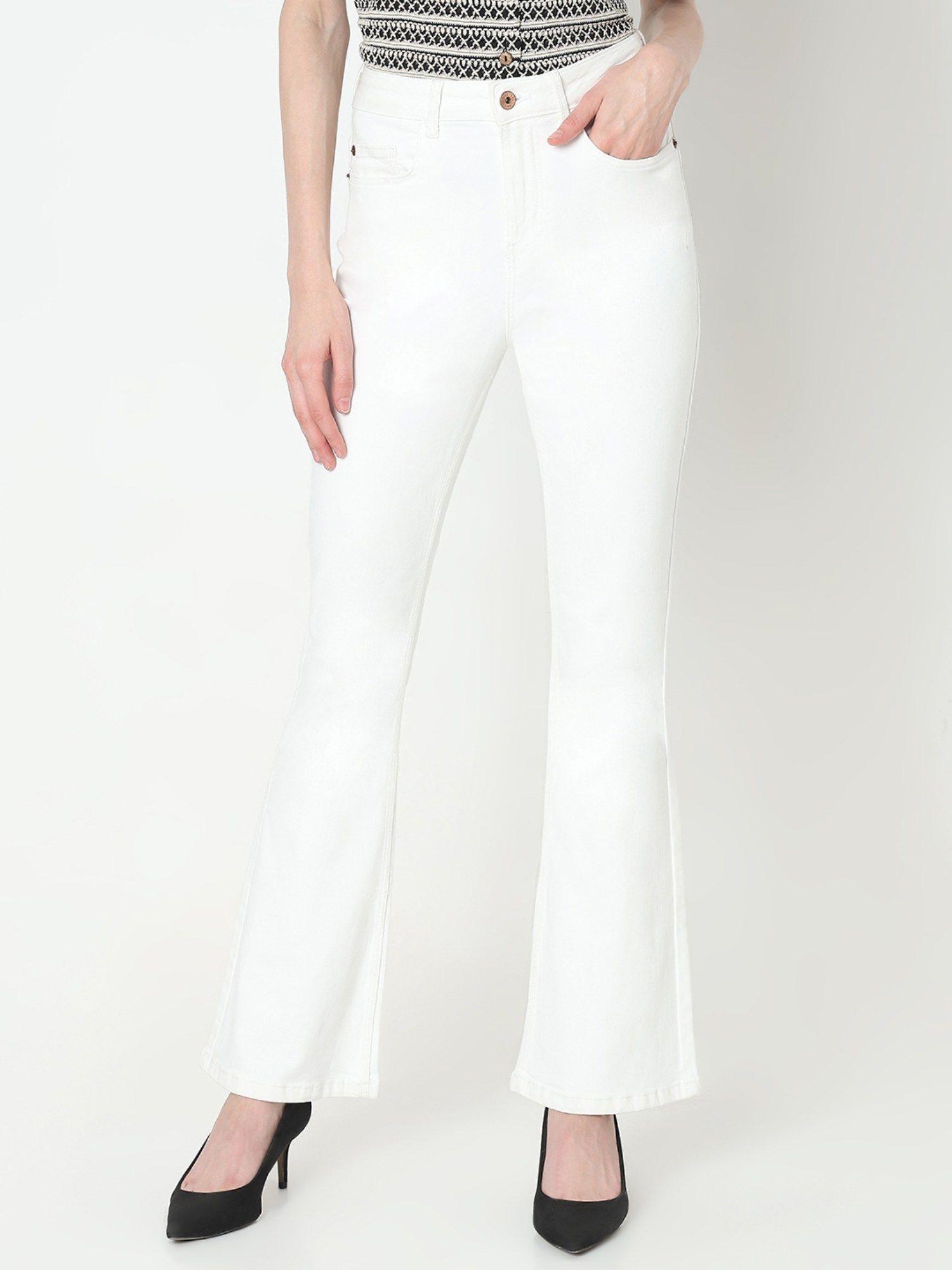 women white solid comfortable fit jeans