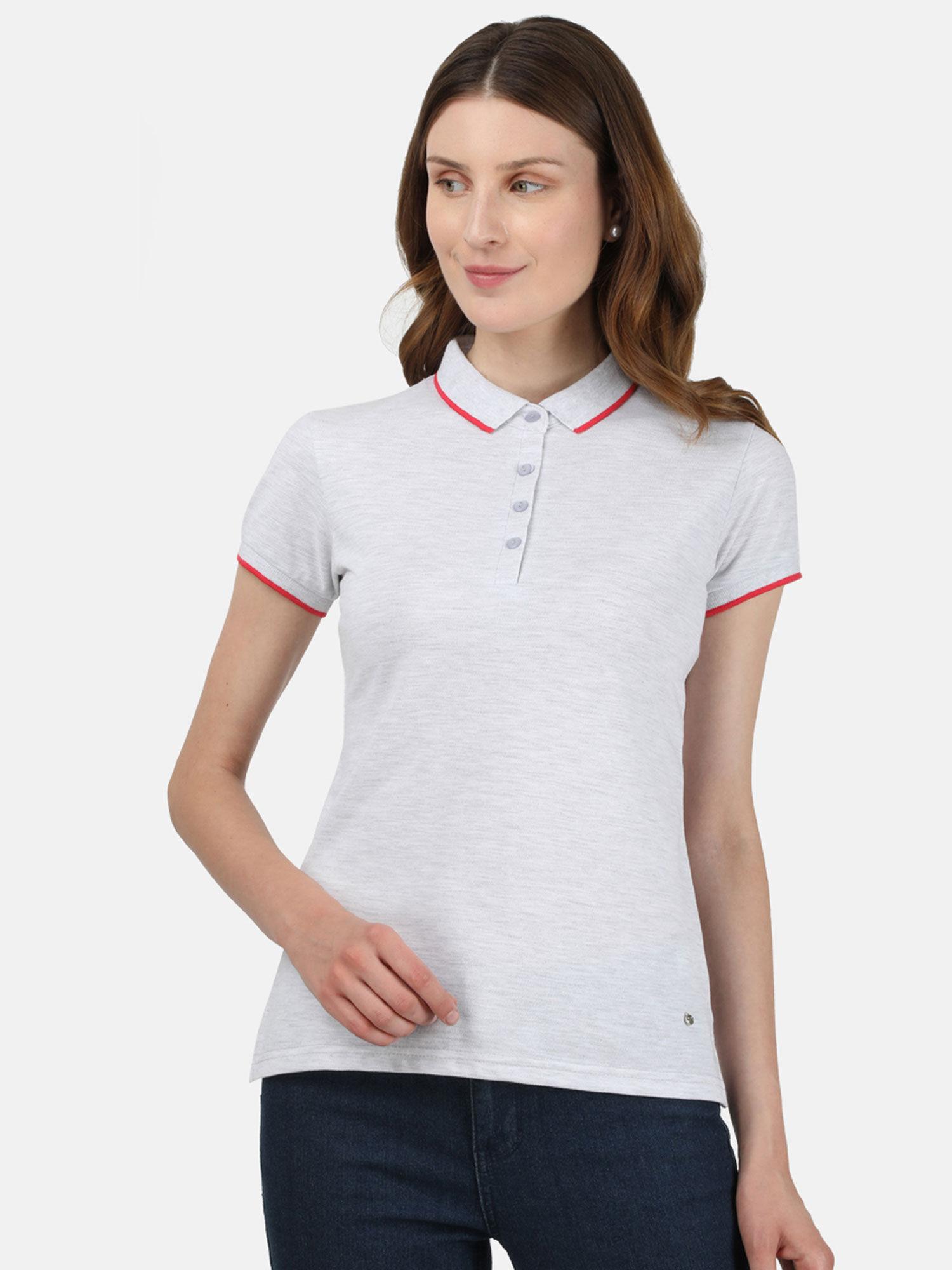 women white solid cotton t-shirt