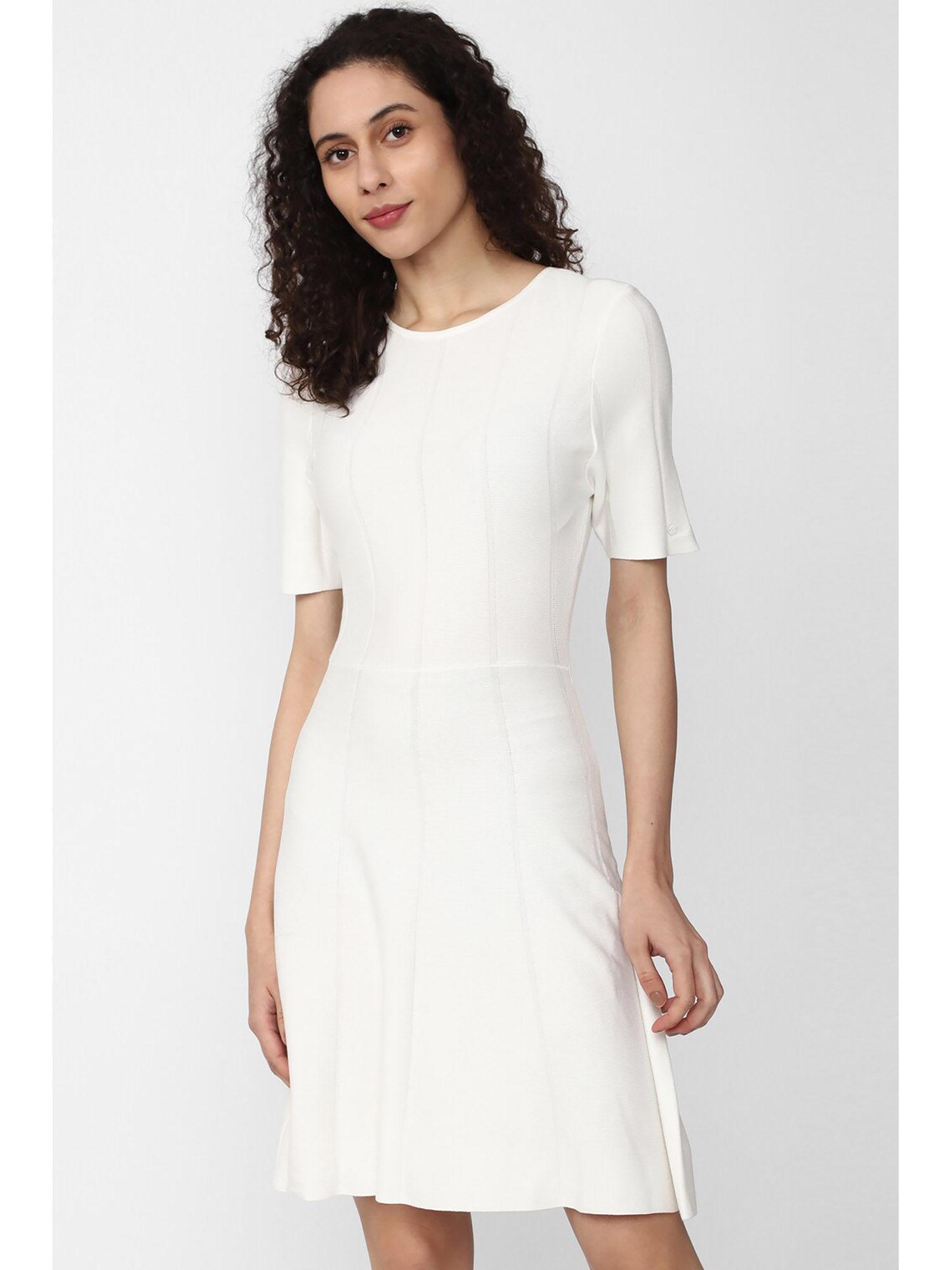 women white solid party dress